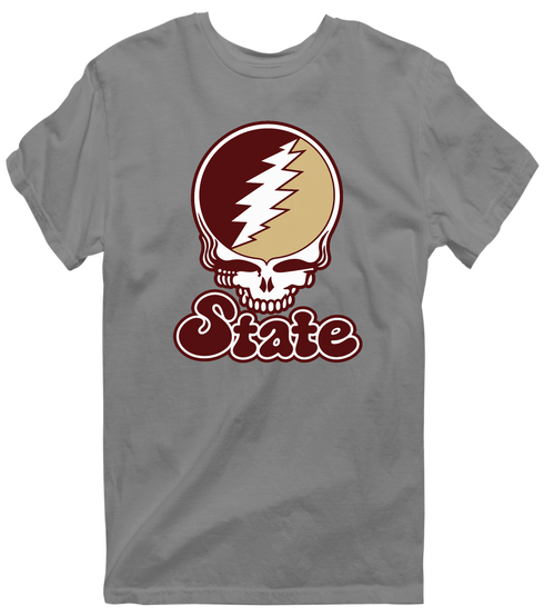 Texas Stealie Premium Unisex T-Shirt — Design: Texas State University — Dark Heather