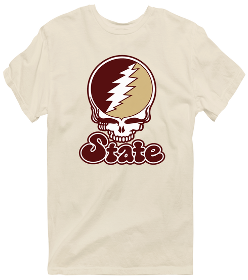 Texas Stealie Premium Unisex T-Shirt — Design: Texas State University — Sand