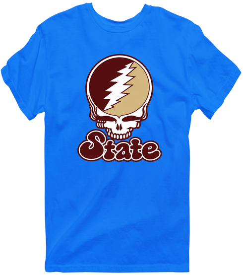 Texas Stealie Premium Unisex T-Shirt — Design: Texas State University — Royal
