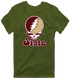 Texas Stealie Premium Unisex T-Shirt — Design: Texas State University — Military Green