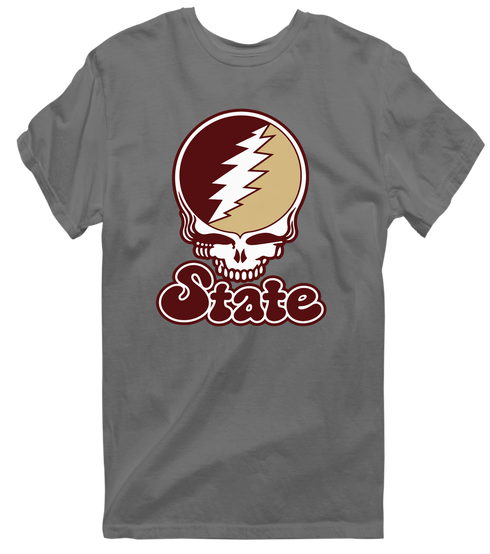 Texas Stealie Premium Unisex T-Shirt — Design: Texas State University — Charcoal