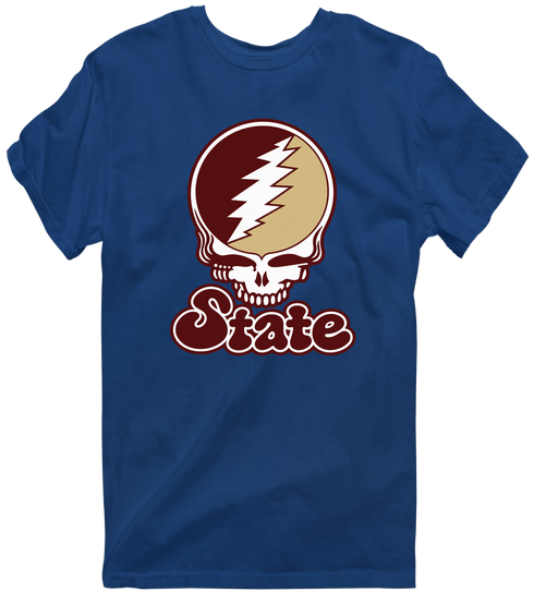 Texas Stealie Premium Unisex T-Shirt — Design: Texas State University — Navy