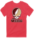 Texas Stealie Premium Unisex T-Shirt — Design: Texas State University — Heather Red