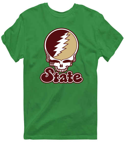 Texas Stealie Premium Unisex T-Shirt — Design: Texas State University — Irish Green