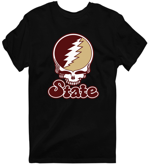 Texas Stealie Premium Unisex T-Shirt — Design: Texas State University — Black