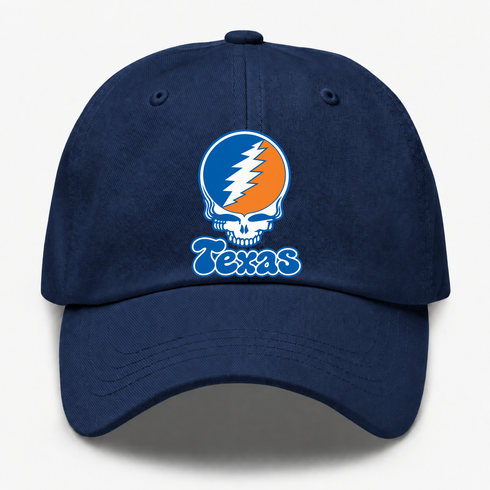 Texas Stealie Premium Unisex Dad Hat — Design: Texas University of — Navy