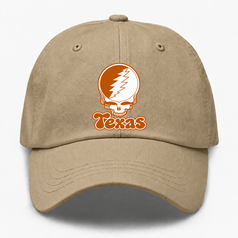 Texas Stealie Premium Unisex Dad Hat — Design: Texas University of — Khaki