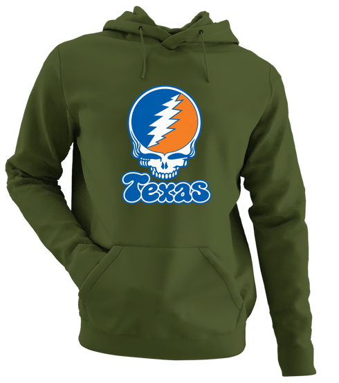 Texas Stealie Premium Unisex Hoodie — Design: Texas University of — Military Green