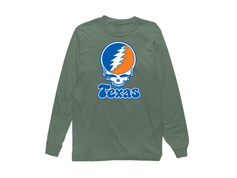 Texas Stealie Premium Unisex Long-Sleeve — Design: Texas University of — Light Green