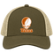 Texas Stealie Premium Unisex Trucker Cap — Design: Texas University of — Moss/Khaki