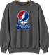 Texas Baseball Stealie Grateful Dead Crewneck — Texas Rangers — Dark Heather