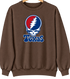 Texas Baseball Stealie Grateful Dead Crewneck — Texas Rangers — Brown