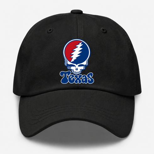Texas Baseball Stealie Grateful Dead Dad Hat — Texas Rangers — Black