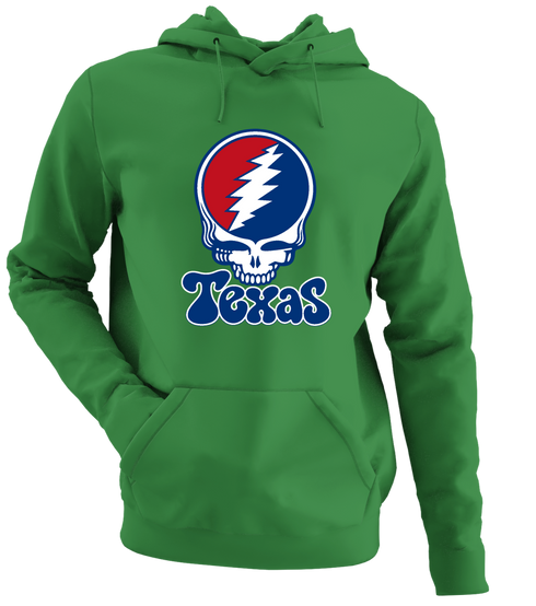 Texas Baseball Stealie Grateful Dead Hoodie — Texas Rangers — Irish Green