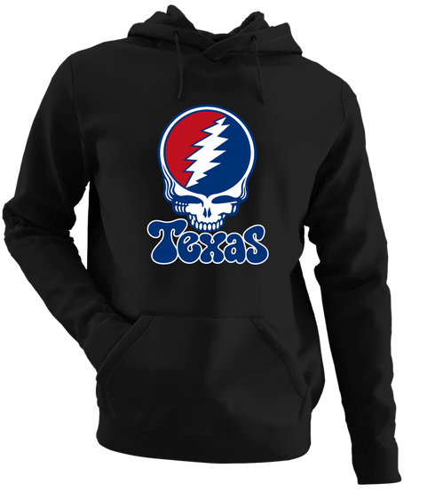 Texas Baseball Stealie Grateful Dead Hoodie — Texas Rangers — Black