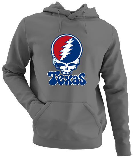 Texas Baseball Stealie Grateful Dead Hoodie — Texas Rangers — Charcoal