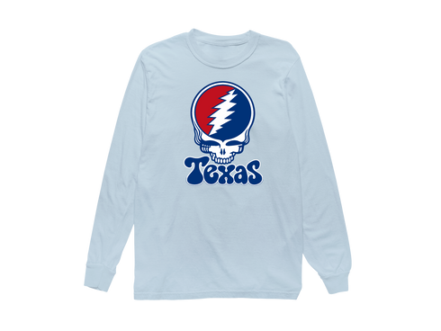 Texas Baseball Stealie Grateful Dead Long-Sleeve — Texas Rangers — Chambray