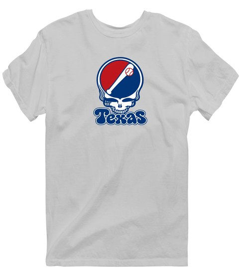 Texas Baseball Stealie Grateful Dead T-Shirt — Texas Rangers — Sport Grey