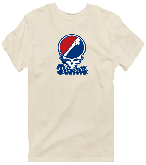 Texas Baseball Stealie Grateful Dead T-Shirt — Texas Rangers — Sand