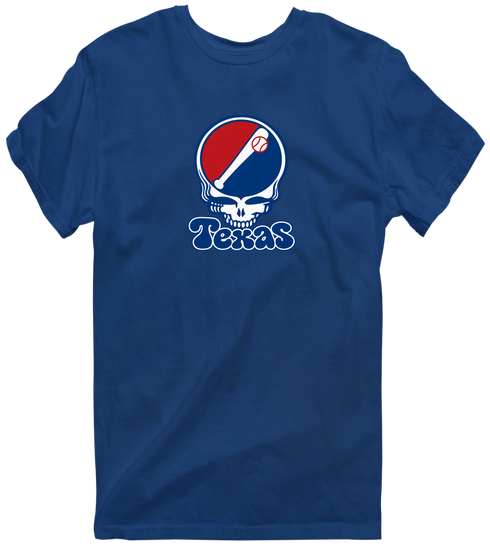 Texas Baseball Stealie Grateful Dead T-Shirt — Texas Rangers — Navy
