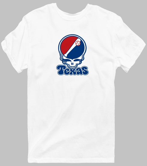 Texas Baseball Stealie Grateful Dead T-Shirt — Texas Rangers — White