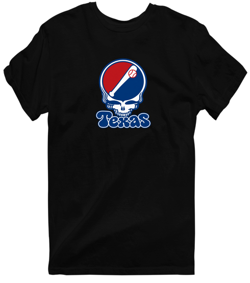Texas Baseball Stealie Grateful Dead T-Shirt — Texas Rangers — Black