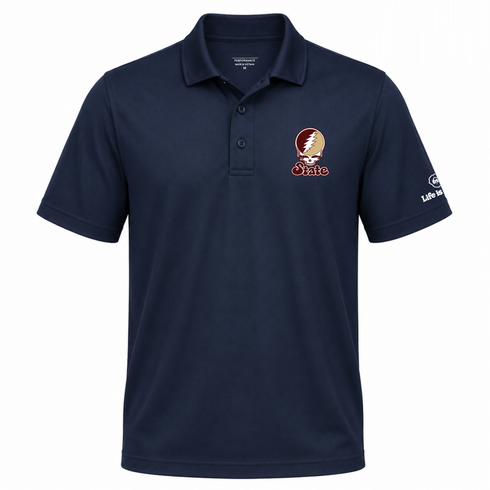 Texas Stealie Premium Unisex Polo — Design: Texas State University — Navy