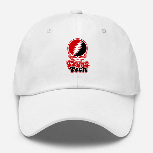 Texas Tech Stealie Premium Unisex Dad Hat — Design: Texas Tech — White