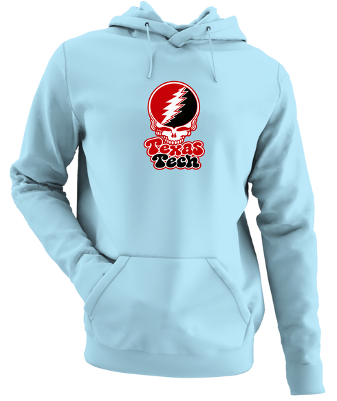 Texas Tech Stealie Premium Unisex Hoodie — Design: Texas Tech — Light Blue