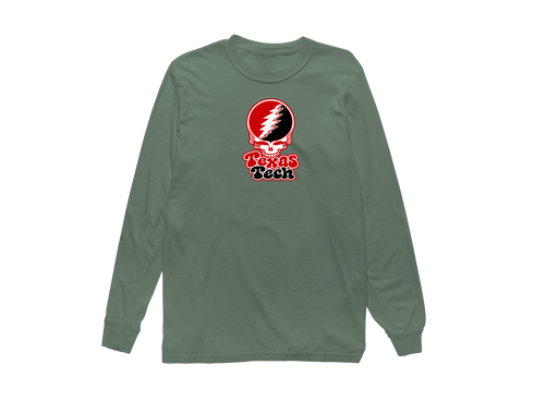 Texas Tech Stealie Premium Unisex Long-Sleeve — Light Green