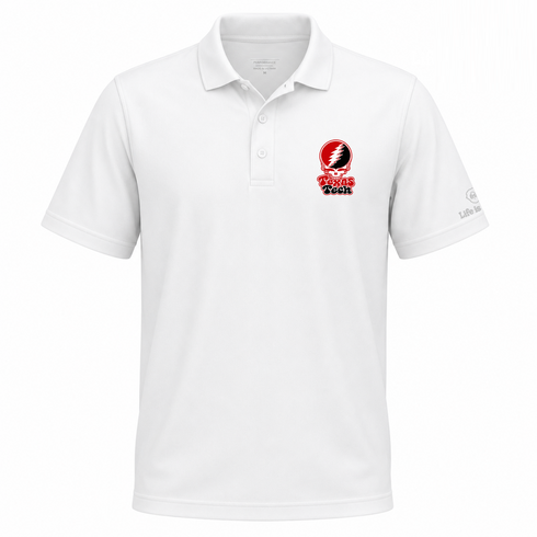 Texas Tech Stealie Premium Unisex Polo — Design: Texas Tech — White