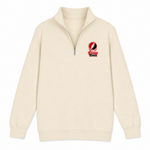 Texas Tech Stealie Premium Unisex Quarter-Zip — Design: Texas Tech — Sand