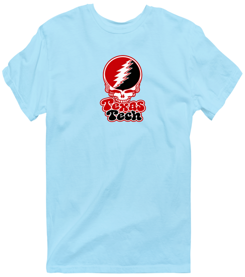 Texas Tech Stealie Premium Unisex T-Shirt — Design: Texas Tech — Light Blue