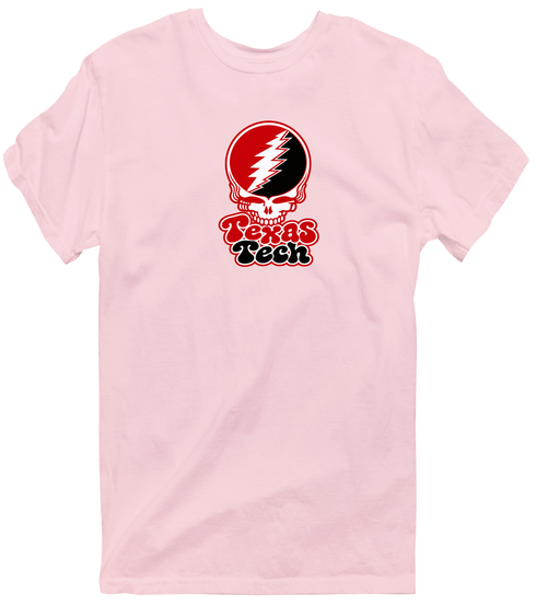 Texas Tech Stealie Premium Unisex T-Shirt — Design: Texas Tech — Light Pink