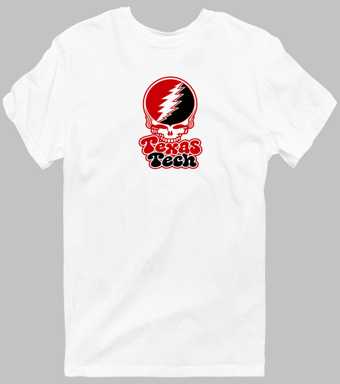 Texas Tech Stealie Premium Unisex T-Shirt — Design: Texas Tech — White