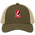 Texas Tech Stealie Premium Unisex Trucker Cap — Design: Texas Tech — Moss/Khaki