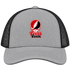 Texas Tech Stealie Premium Unisex Trucker Cap — Design: Texas Tech — Heather Grey/Black