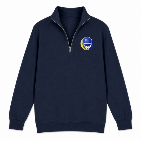 Curacao FIFA World Cup - Premium Grateful Dead Quarter-Zip Pullover - Navy - 3