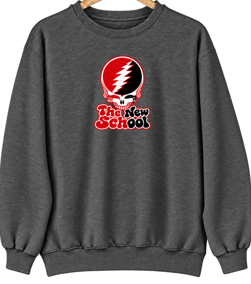 The New School Stealie Premium Unisex Crewneck — Design: The New School — Dark Heather
