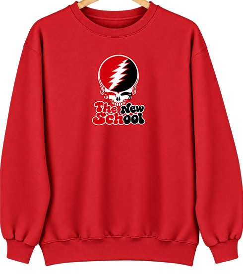 The New School Stealie Premium Unisex Crewneck — Design: The New School — Red