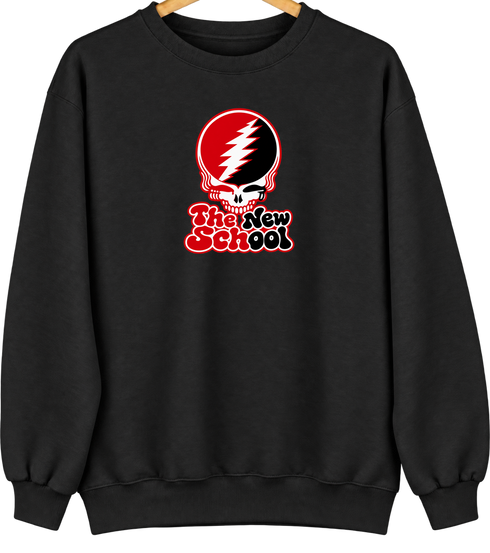 The New School Stealie Premium Unisex Crewneck — Design: The New School — Black