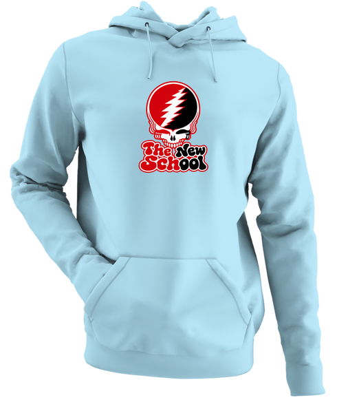 The New School Stealie Premium Unisex Hoodie — Design: The New School — Light Blue