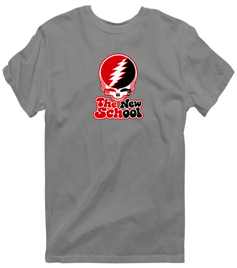 The New School Stealie Premium Unisex T-Shirt — Design: The New School — Dark Heather