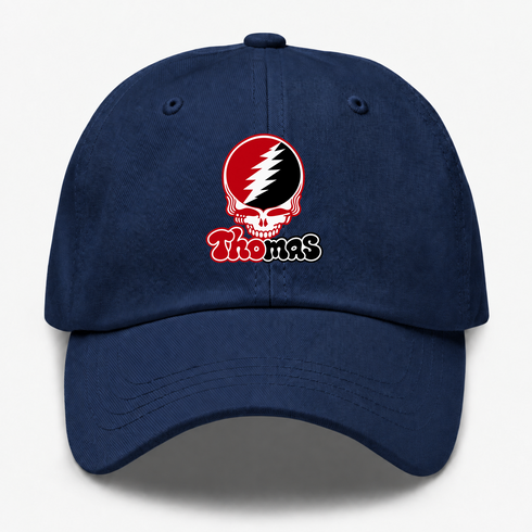 Thomas Stealie Premium Unisex Dad Hat — Design: Thomas College — Navy