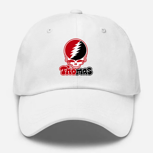 Thomas Stealie Premium Unisex Dad Hat — Design: Thomas College — White