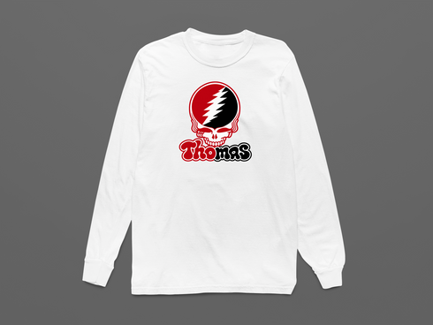 Thomas Stealie Premium Unisex Long-Sleeve — Design: Thomas College — White