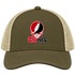 Thomas Stealie Premium Unisex Trucker Cap — Design: Thomas College — Moss/Khaki