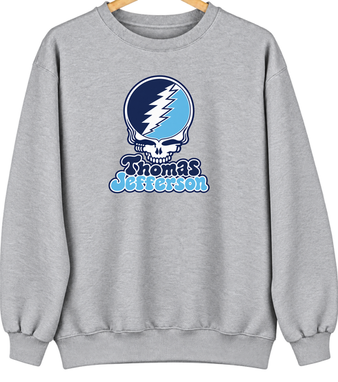 Thomas Jefferson Stealie Premium Unisex Crewneck — Design: Thomas Jefferson University — Sport Grey