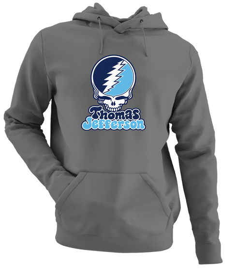 Thomas Jefferson Stealie Premium Unisex Hoodie — Design: Thomas Jefferson University — Charcoal
