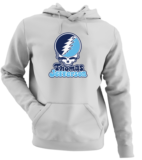 Thomas Jefferson Stealie Premium Unisex Hoodie — Design: Thomas Jefferson University — Sport Grey